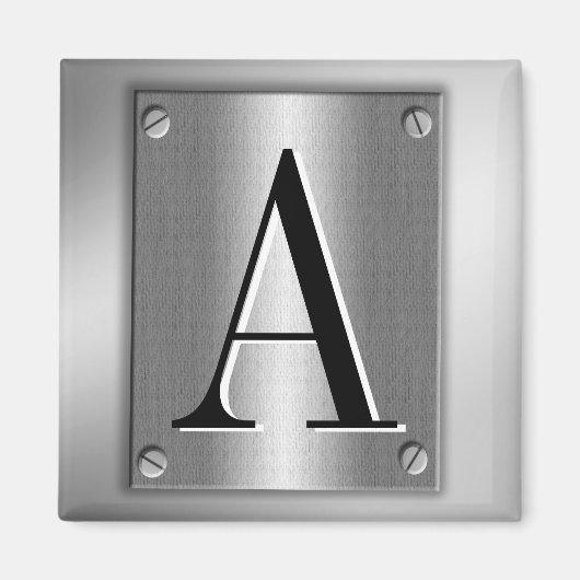 Monogramm auf Metallschau mit Schrauben hinzufügen Magnet (Vorne)