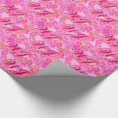 Monogramm auf pastellrosa, floraler Hintergrund Geschenkpapier (Ecke)