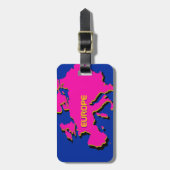 Monogramm auf Pink Europe Map - Gepäckmarke Gepäckanhänger (Vorderseite vertikal)