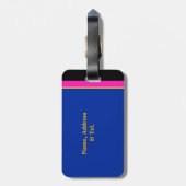 Monogramm auf Pink Europe Map - Gepäckmarke Gepäckanhänger (Rückseite vertikal)