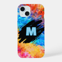 Monogramm auf Regenbogen-Abstraktem Hintergrund