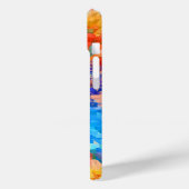 Monogramm auf regenbogenfarbenem abstraktem Hinter Case-Mate iPhone Hülle (Rückseite / Links)