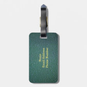 Monogramm auf Regentropfen Textur Gepäckanhänger (Rückseite vertikal)