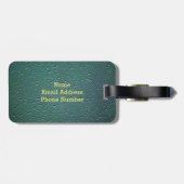 Monogramm auf Regentropfen Textur Gepäckanhänger (Rückseite horizontal)