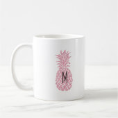 Monogramm auf rosa Ananas Kaffeetasse (Links)