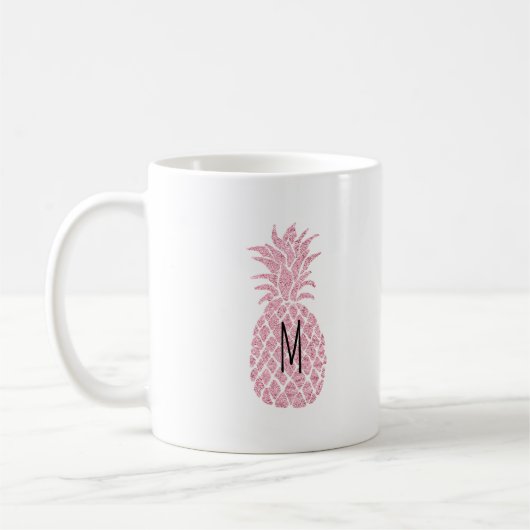 Monogramm auf rosa Ananas Kaffeetasse (Links)