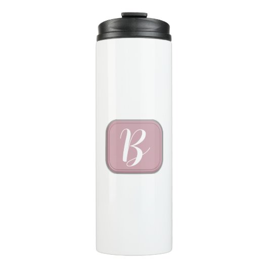 Monogramm auf rosa und weiß thermosbecher (Vorderseite)