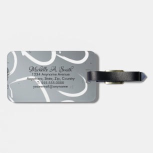Monogramm auf Schwarz auf Silbergrund mit weißen K Gepäckanhänger