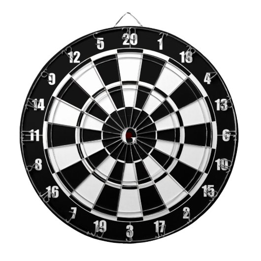 Monogramm auf Schwarz & Weiß Dartscheibe (vorne)