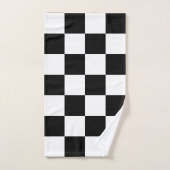 Monogramm auf schwarz-weiß kariertes Muster Badhandtuch Set (Handtuch)