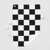 Monogramm auf schwarz-weiß kariertes Muster Golfhandtuch (Insitu)