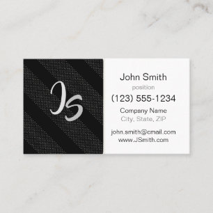 Monogramm auf schwarzem geometrischem modischem visitenkarte