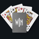 Monogramm auf Schwarzen Basiskarten Spielkarten<br><div class="desc">Monogram auf Black Background Basiskarten,  einfaches Design für alle Kartenspielbedürfnisse. Fügen Sie Ihr eigenes Bild oder Monogramm hinzu,  wie Sie möchten.</div>