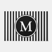 Monogramm auf schwarzen und weißen Streifen Fußmatte (Vorderseite)