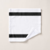 Monogramm auf Schwarzweiß-Minimalistisch Badhandtuch Set (Waschlappen)
