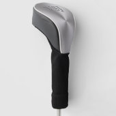 Monogramm auf silbernem metallischem radialblick golf headcover (angewinkelt)