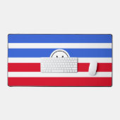 Monogramm auf Streifen Blau, Rot und Weiß Schreibtischunterlage (Tastatur & Maus)