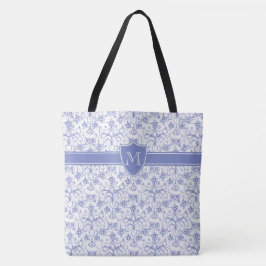 Monogramm auf stylisches Periwinkle Blue Ogee Must Tasche