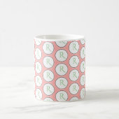 Monogramm auf weichem staubigen Rosa Kaffeetasse (Mittel)