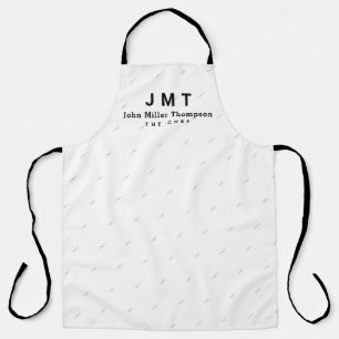 Monogramm auf weiße SCHÜRZE mit Name