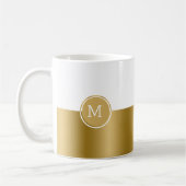 Monogramm auf weißem und goldfarbenem Splitscreen Kaffeetasse (Links)