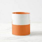 Monogramm auf weißem und orangefarbenem Trennbilds Tasse (Zentrum)