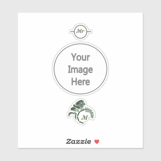 Monogramm Aufkleber (Blatt)