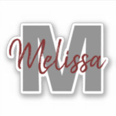 Monogramm-Aufkleber Aufkleber (Vorderseite)