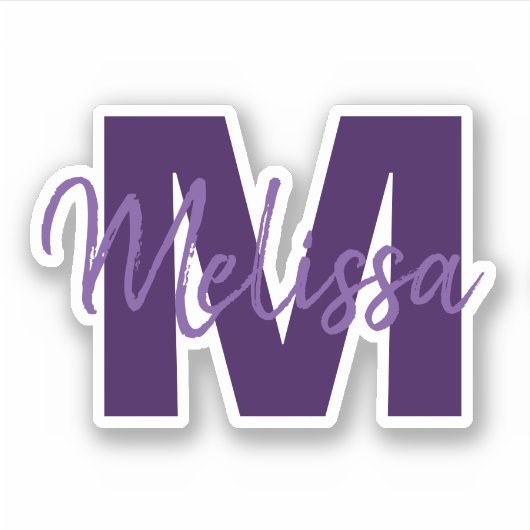 Monogramm-Aufkleber Aufkleber (Vorderseite)