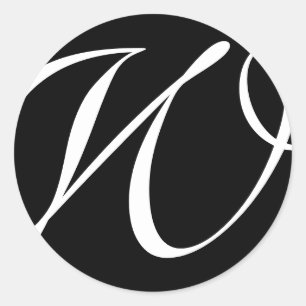 Monogramm-Aufkleber D1 Runder Aufkleber