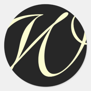 Monogramm-Aufkleber D6 Runder Aufkleber