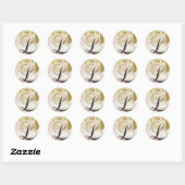 Monogramm-Aufkleber der Rose White Bridal Initial Runder Aufkleber (Blatt)