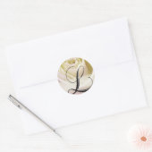 Monogramm-Aufkleber der Rose White Bridal Initial Runder Aufkleber (Umschlag)