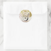 Monogramm-Aufkleber der Rose White Bridal Initial Runder Aufkleber (Tasche)