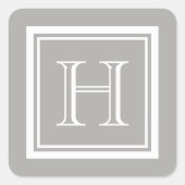 Monogramm-Aufkleber für das Classic Square Quadratischer Aufkleber (Vorderseite)