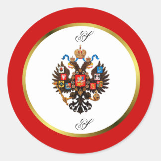 Monogramm-Aufkleber für das russische kaiserliche Runder Aufkleber