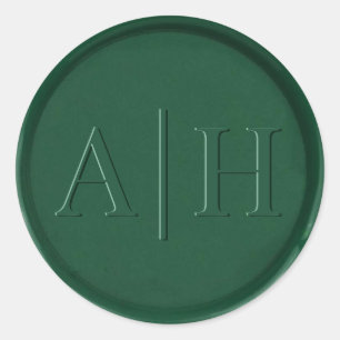 Monogramm Aufkleber für das Siegel Grüner Wachs