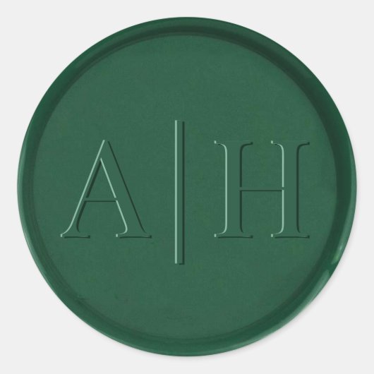 Monogramm Aufkleber für das Siegel Grüner Wachs (Vorderseite)