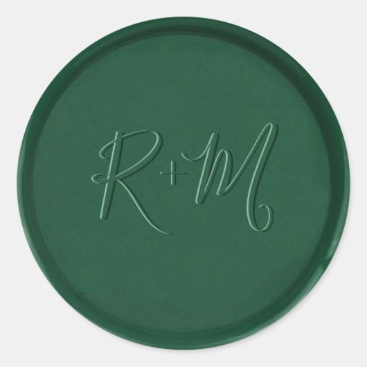 Monogramm Aufkleber für das Siegel Grüner Wachs (Vorderseite)