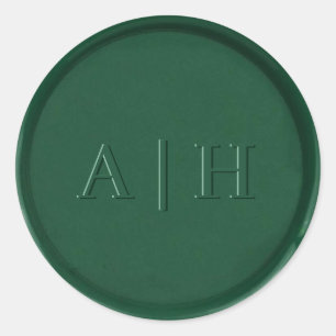 Monogramm Aufkleber für das Siegel Grüner Wachs