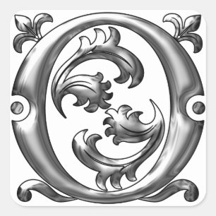 Monogramm-Aufkleber für die erste Hauptstadt Quadratischer Aufkleber