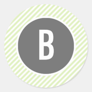Monogramm-Aufkleber für die grünen Streifen Runder Aufkleber