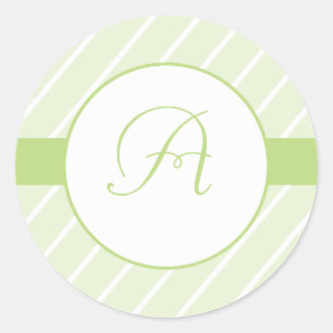 Monogramm-Aufkleber für die grünen Streifen Runder Aufkleber