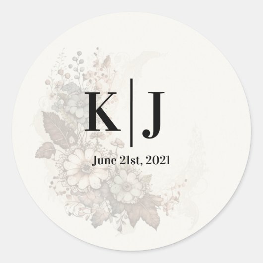 Monogramm-Aufkleber für die Röhre Runder Aufkleber (Vorderseite)