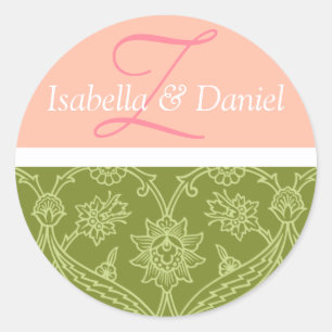 Monogramm-Aufkleber für Umschläge Runder Aufkleber