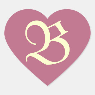 Monogramm-Aufkleber in Rosa Herz-Aufkleber