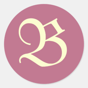 Monogramm-Aufkleber in Rosa Runder Aufkleber