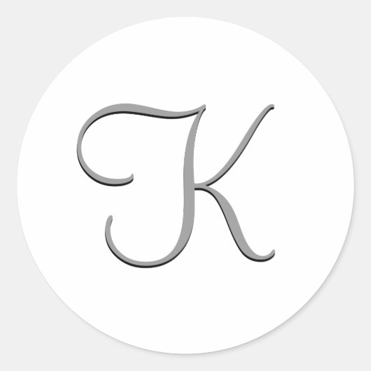 Monogramm-Aufkleber - "K" individuell anpassbar Runder Aufkleber (Vorderseite)