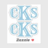 Monogramm-Aufkleber | Moderne Western - Erstmarken Aufkleber (Blatt)