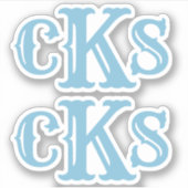 Monogramm-Aufkleber | Moderne Western - Erstmarken Aufkleber (Vorderseite)